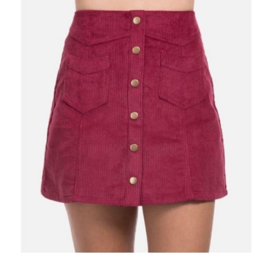She and Sky Corduroy Skirt